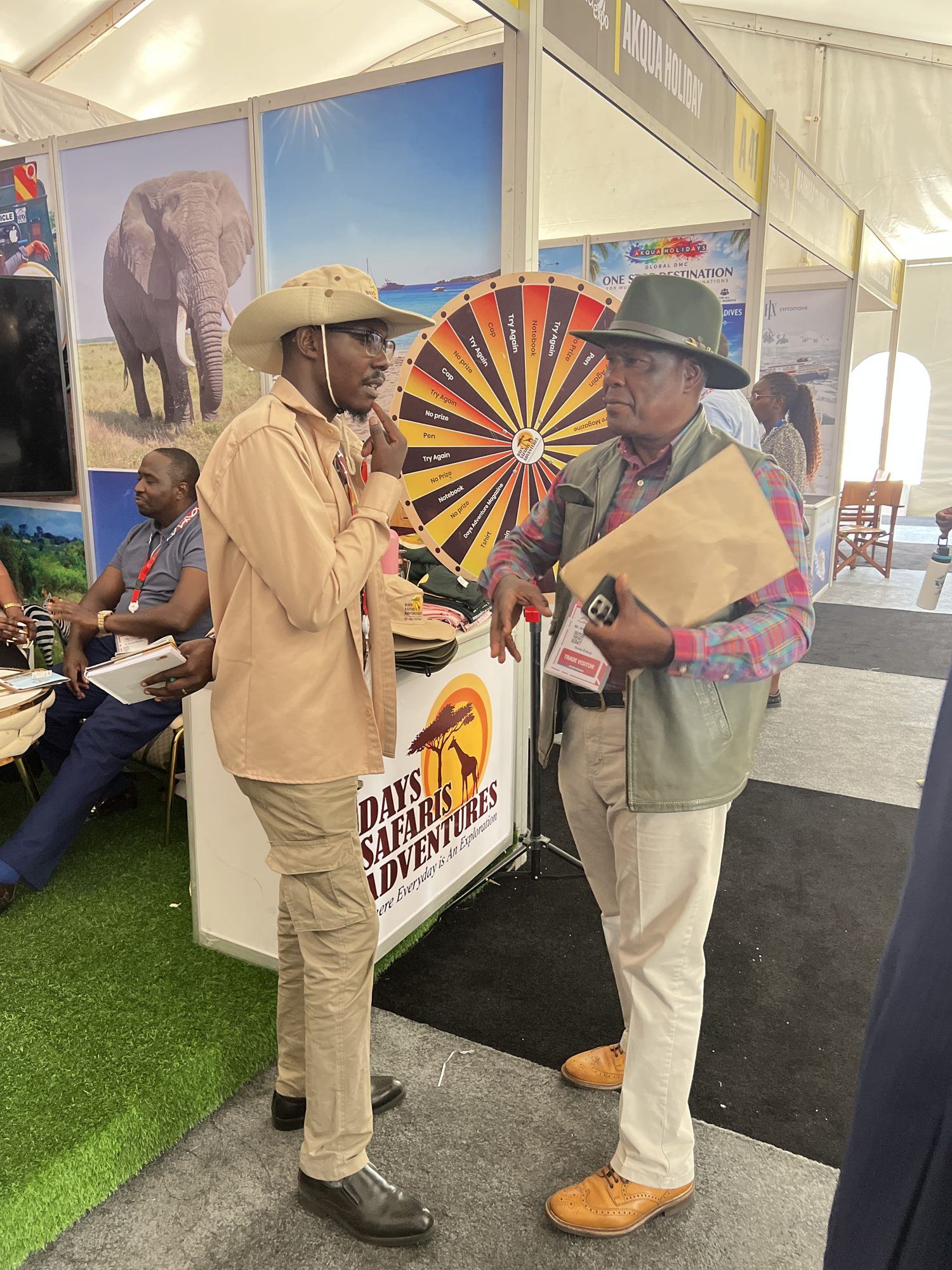 Our prize wheel at the Day Safaris stand