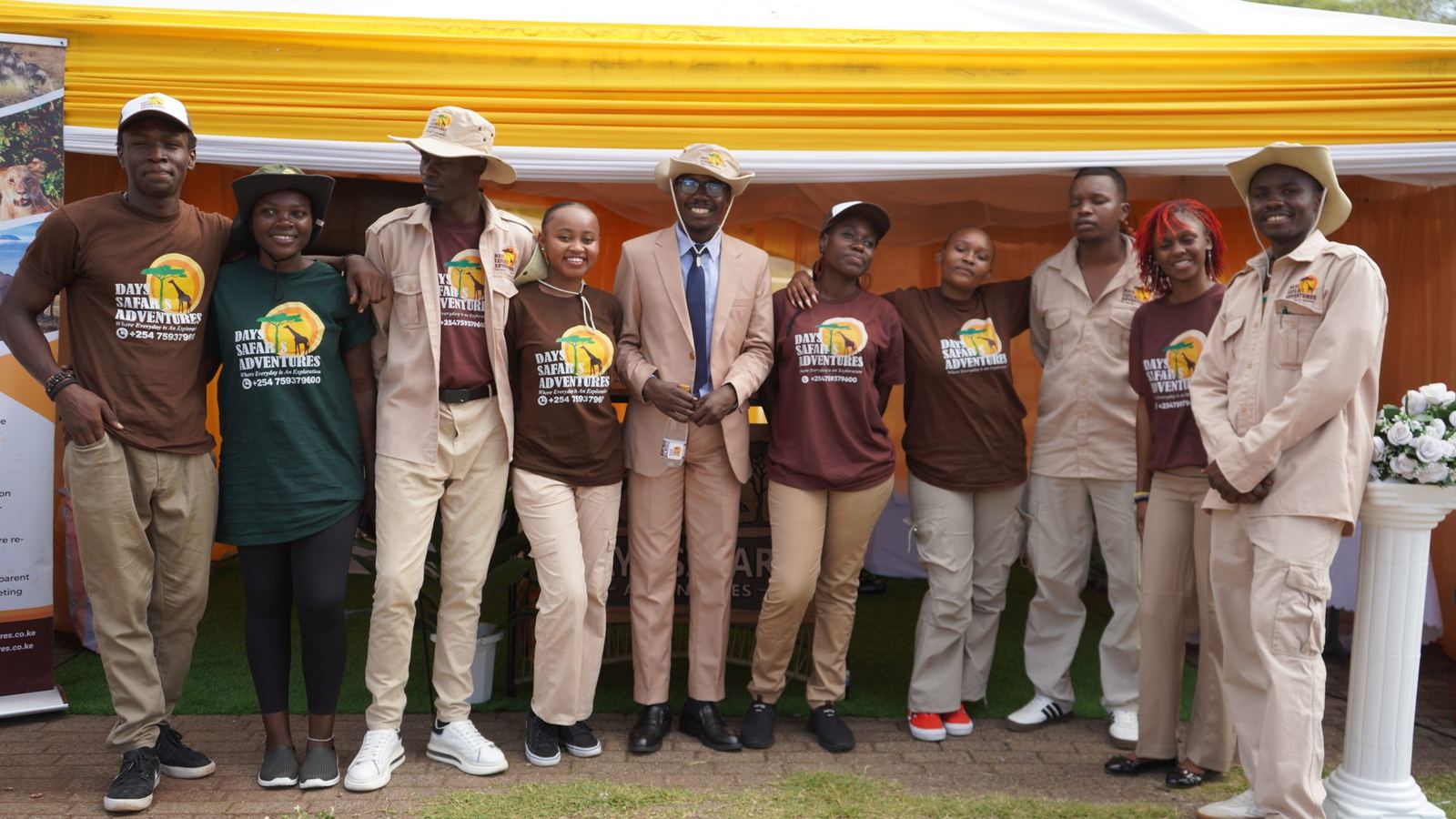 The Day Safaris Adventures team at our stand in Kisumu