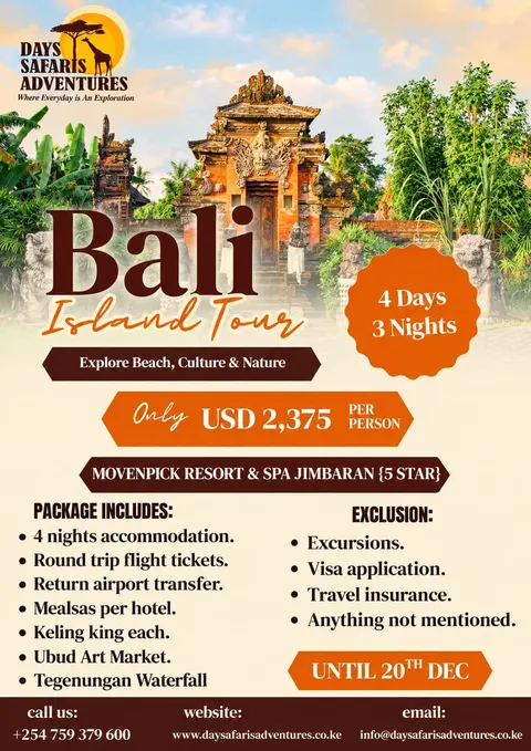 4 Days 3 Nights in Bali Island Tours