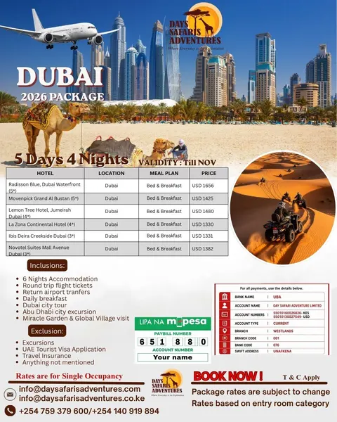 Dubai 2026 Package, 5 Days 4 Nights