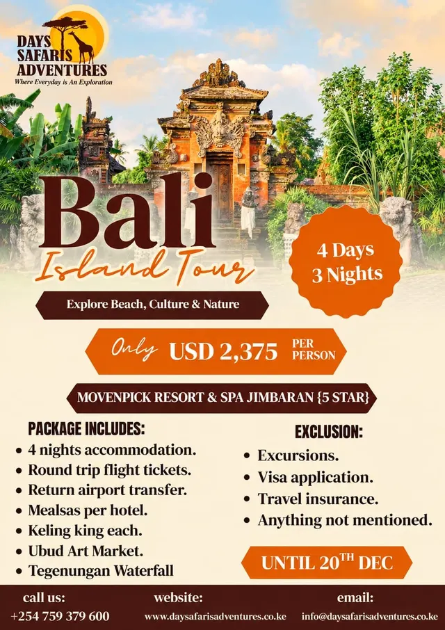 4 Days 3 Nights in Bali Island Tours